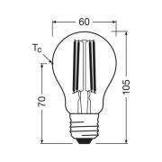 OSRAM LED-filamentpære E27 2,2W 2700K dimbar