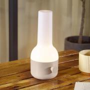 Lindby LED-bordlampe Isaline, beige, dimbar, IP44