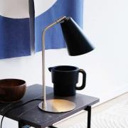 Dyberg Larsen bordlampe Oswald, svart/stål, høyde 40 cm