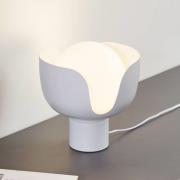 Lindby Fiora bordlampe, beige, glass, metall, Ø 20 cm