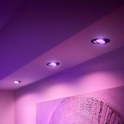 Philips Hue LED innfelt spot Centura svart Ø 9cm CCT RGB 3stk