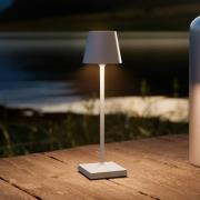 Nuindie pocket LED oppladbar bordlampe, grå, IP54, dimbar