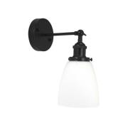 PR Home Kappa vegglampe, svart/opal, glass, metall