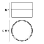 Crumb LED-taklampe, hvit, Ø 15,4 cm, jern, glass