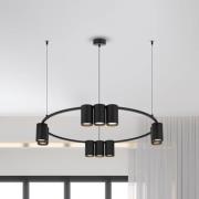 Hengelampe Genesis, aluminium, svart, 10 x GU10, Ø 60 cm