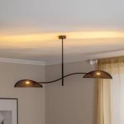 Taklampe Lotus, svart/gull, 2 lyskilder