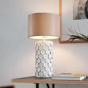 By Rydéns Fiore bordlampe, beige, keramikk, høyde 54 cm