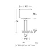 HerzBlut bordlampe Karl K, rund, tre, hvit, 44 cm, E27