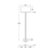 HerzBlut gulvlampe Karl K, kantet, tre, hvit, 160 cm, E27