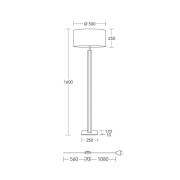 HerzBlut gulvlampe Karl G, rund, tre/granitt, hvit, E27