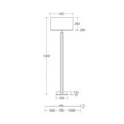 HerzBlut gulvlampe Karl G, kantet, tre/granitt, hvit, E27