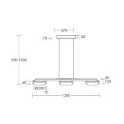 HerzBlut LED-hengelampe Talon, tre, opp/ned, dimbar