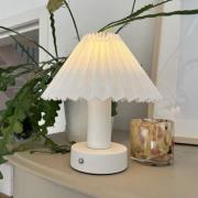 PR Home LED-bordlampe Tiara, hvit/hvit, høyde 24 cm