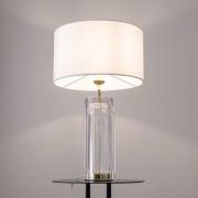 Maytoni Muse bordlampe, hvit, høyde 53 cm, tekstil/glass