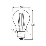 OSRAM LED-filamentpære E27 6,5W 827 6-pakning