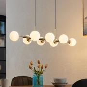 Lindby hengelampe Kiamo, 83 cm, messing, hvit, glass, G9