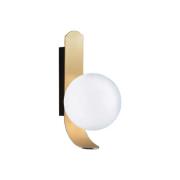 Vegglampe Polina, kuleskjerm av glass, gull