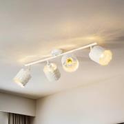 Lindby taklampe Aralena, hvit, 4 lyskilder, lengde 97 cm