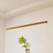 Lucande LED-hengelampe Nihalo, tre, 122 cm, dimbar, CCT