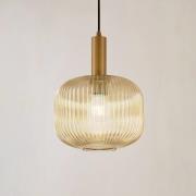 Lindby hengelampe Doroteo, 25 cm, 1 lyskilde, rav, glass