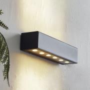 Lucande utendørs LED-vegglampe Selim, lengde 30 cm, svart