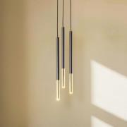 Euluna Thalassa Pendel 3 lyskilder G9 svart/krom rund