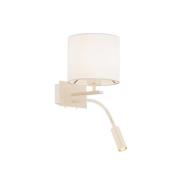 Bilo vegglampe, beige, tekstil, 2 lyskilder, leselampe