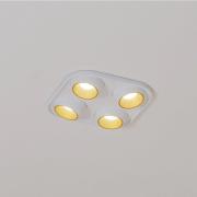 Bega LED innfelt spot Studio Line, hvit/messing, 4 lyskilder.