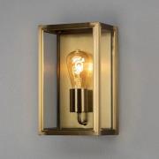 Utendørs vegglampe Carpi, messing, bredde 18cm