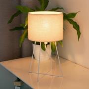 Bordlampe Trixi med trådramme hvit/beige, stoff, E14