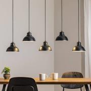 Sven hengelampe, 5 lyskilder, svart, stål, E27