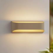 Lindby utendørs LED-vegglampe Lenore, beige, metall, 36,5 cm