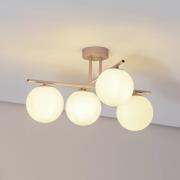 Aurora taklampe, beige, Ø 50 cm, 4 lyskilder, glass, E14