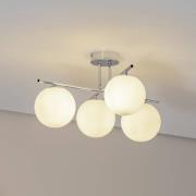 Aurora taklampe, krom, Ø 50 cm, 4 lyskilder, glass, E14