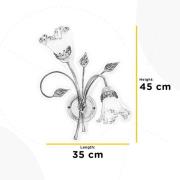 Lancia vegglampe, elfenbenfarget, 2 lyskilder, jern, glass