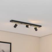 Downlight Rodez, svart/gull, lengde 80 cm, 3 lyskilder, IP50, 100 W, 1...