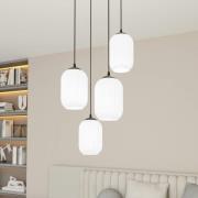 Verdi pendellampe, Ø 30 cm, svart/opal, stål/glass, 4 lyskilder.