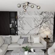 Vibra taklampe, røykgrå/svart, lengde 97 cm, 6 lyskilder.