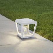 Lucande Dunia sokkellampe, hvit, metall, 24 cm, E27, IP54