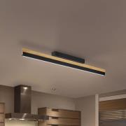 Quitani LED-taklampe Keijo, svart/eik