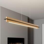 Quitani LED-pendellampe Lexa, eik/sort, lengde 118 cm