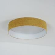 LED-taklampe Plafond, sennepsgul, stoff, Ø 45 cm, 3-trinns