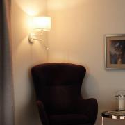 Vegglampe, jute, hvit/beige, leselampe