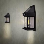 LED-utendørs vegglampe Mira, sensor, svart, sett med 2 stk. IP44