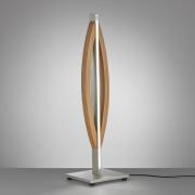 Quitani LED-bordlampe Kiera, eik/matt nikkel