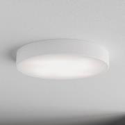 Taklampe Cleo 500, hvit, sensor, IP54, Ø 50 cm, metall