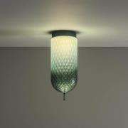 OLEV LED-taklampe Curuba, grønn, glass, høyde 40 cm, 2700 K