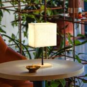 Bolzano bordlampe, beige, lin, 30 cm høy, E14