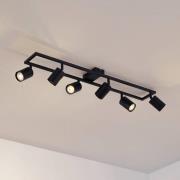 Lindby downlight Bravius, svart, 6 lyskilder, jern