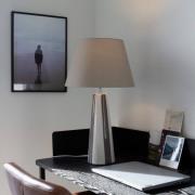 PR Home Bordlampe Leya, brun/hvit, høyde 54 cm Metall/stoff